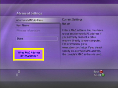 Manual Setup Mac Address Xbox One